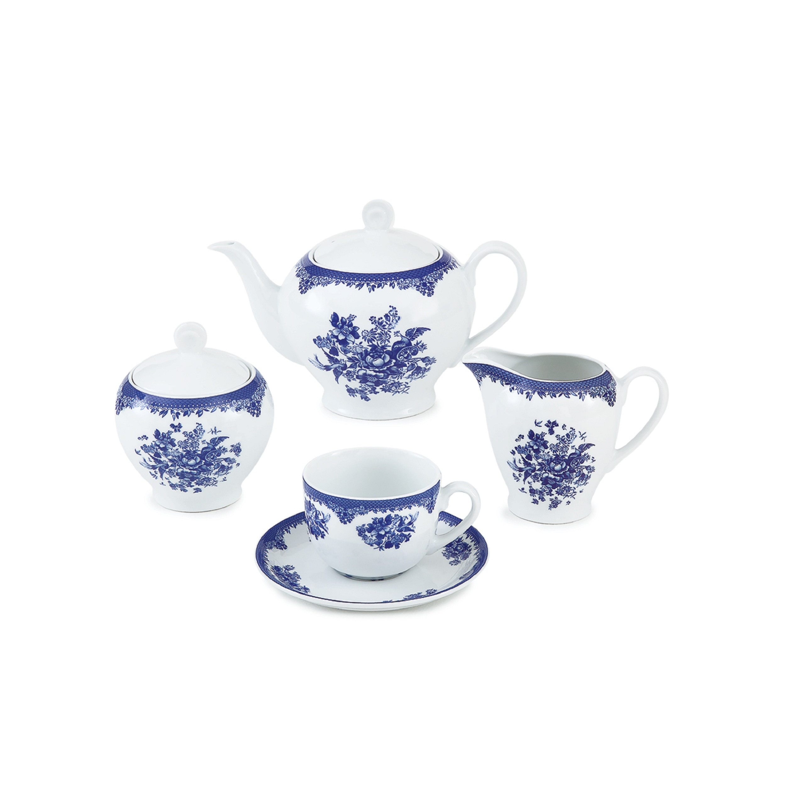 سرويس چای خوری 17 پارچه چينی زرين ايران مدل فلورانس درجه عالی