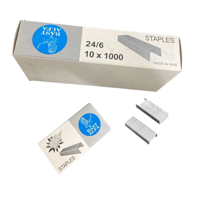 عکس شماره 4 : سوزن منگنه بست آلفا کد new super سایز 24-6 بسته 10000 عددی