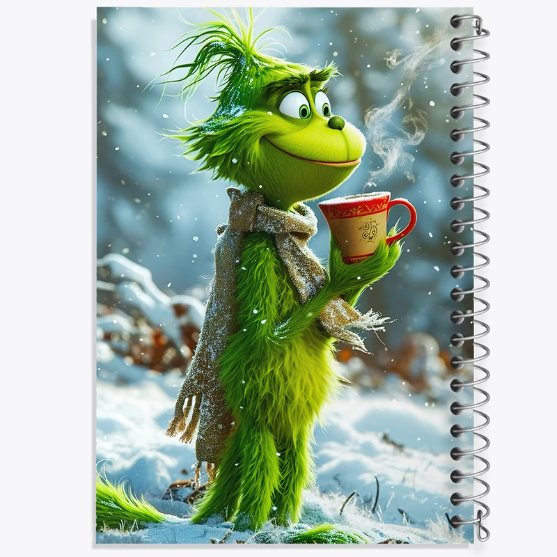 دفتر ژورنال نویسی 50 برگ خندالو مدل نقطه ای طرح گرینچ (The Grinch) کد F5872