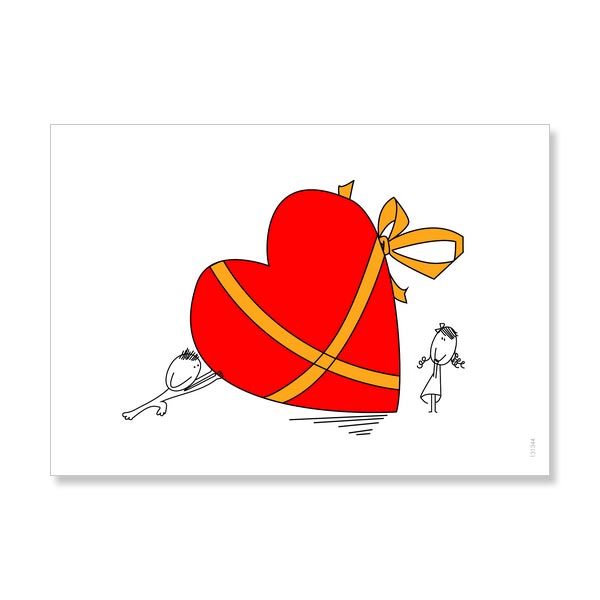کارت پستال طرح قلب ربان کد 131344