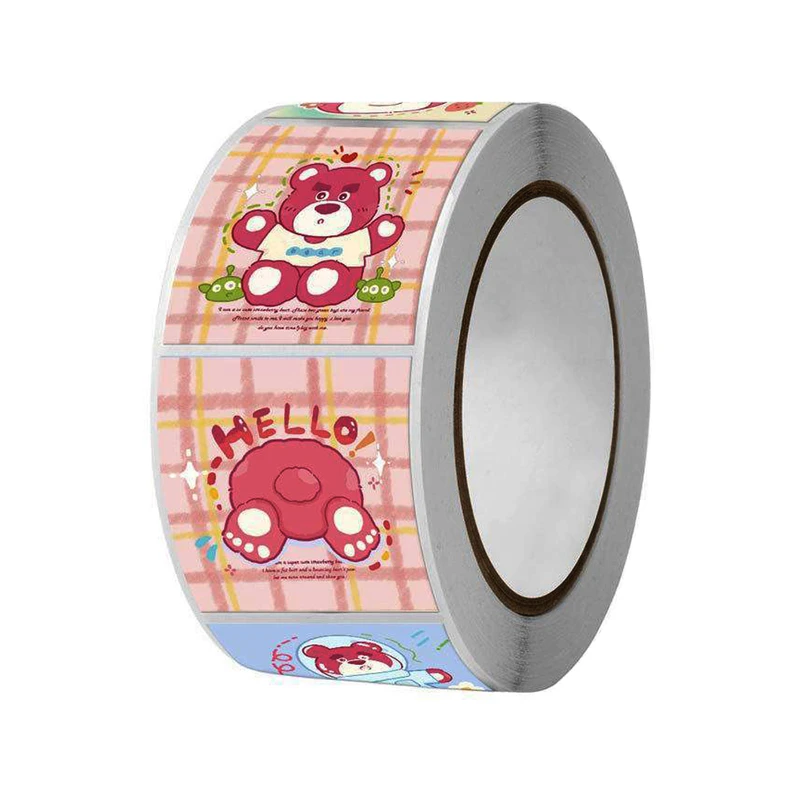 برچسب طرح خرسی مدل K03 بسته 500 عددی