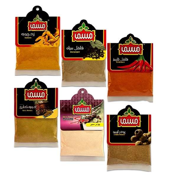 ادویه های ممتاز مسما - 180 گرم مجموعه 6 عددی
