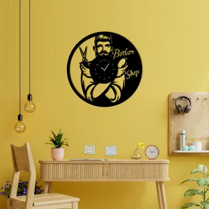 ساعت دیواری ماهوت طرح آرایشگاه مردانه کد 018 