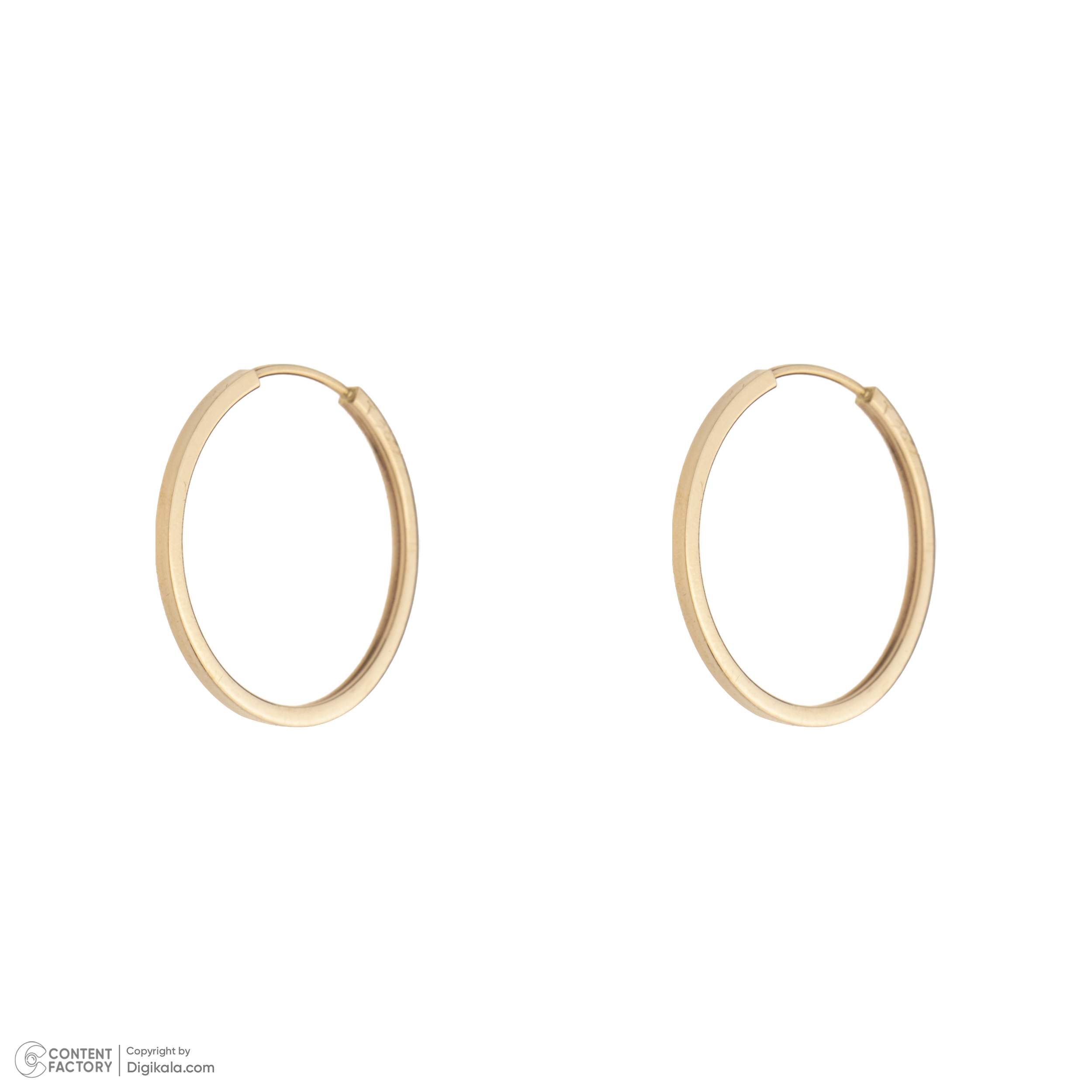 گوشواره حلقه‌ای طلا 18 عیار زنانه گلدم مدل E-3070018