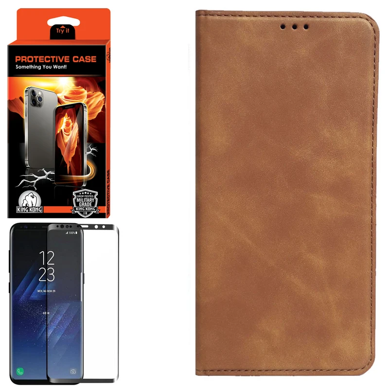 کیف کلاسوری کینگ کونگ مدل PCO-II مناسب برای گوشی موبایل سامسونگ Galaxy S9 به همراه محافظ صفحه نمایش