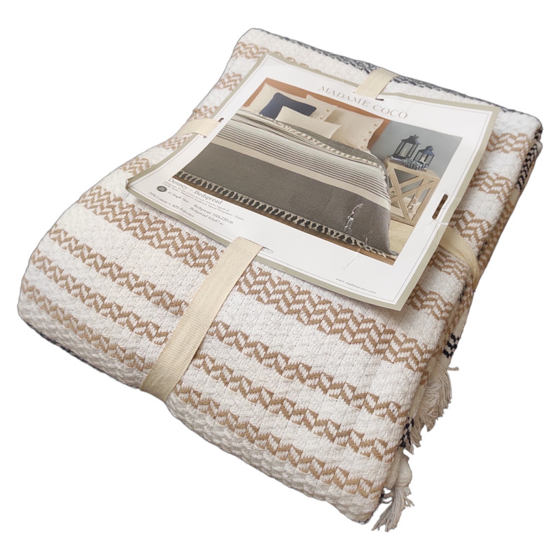 روتختی مادام کوکو مدل Denney Ekru Indigo تک نفره سایز 220×160 سانتی متر
