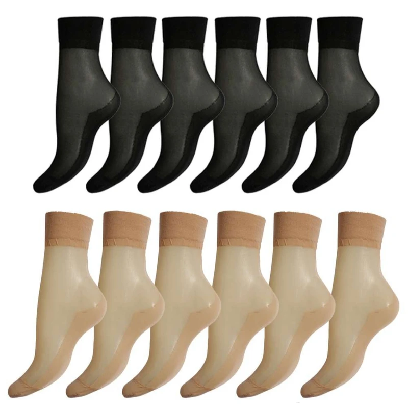 جوراب ساق کوتاه زنانه بهپوش مدل کفه دار شیشه ای نازک بسته 12 عددی