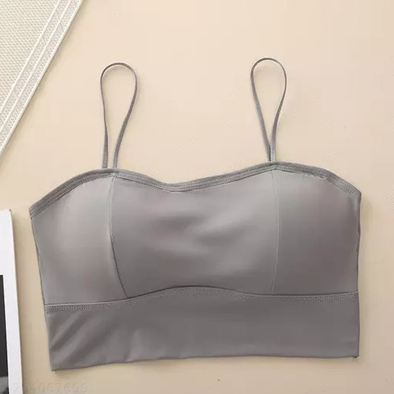 ست نیم تنه و شورت ورزشی زنانه مدل اسپرت پشت باز کد T919 رنگ طوسی