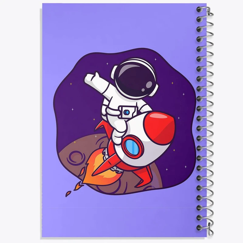 دفتر مشق 100 برگ خندالو طرح فضانورد کد 25118