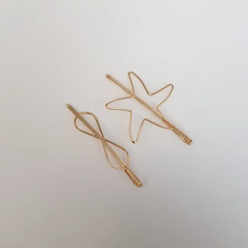 گیره مو زنانه مدل ستاره و بی نهایت بسته 2 عددی