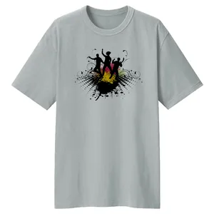 تی شرت لانگ زنانه مدل موزیک کد LL102 رنگ طوسی