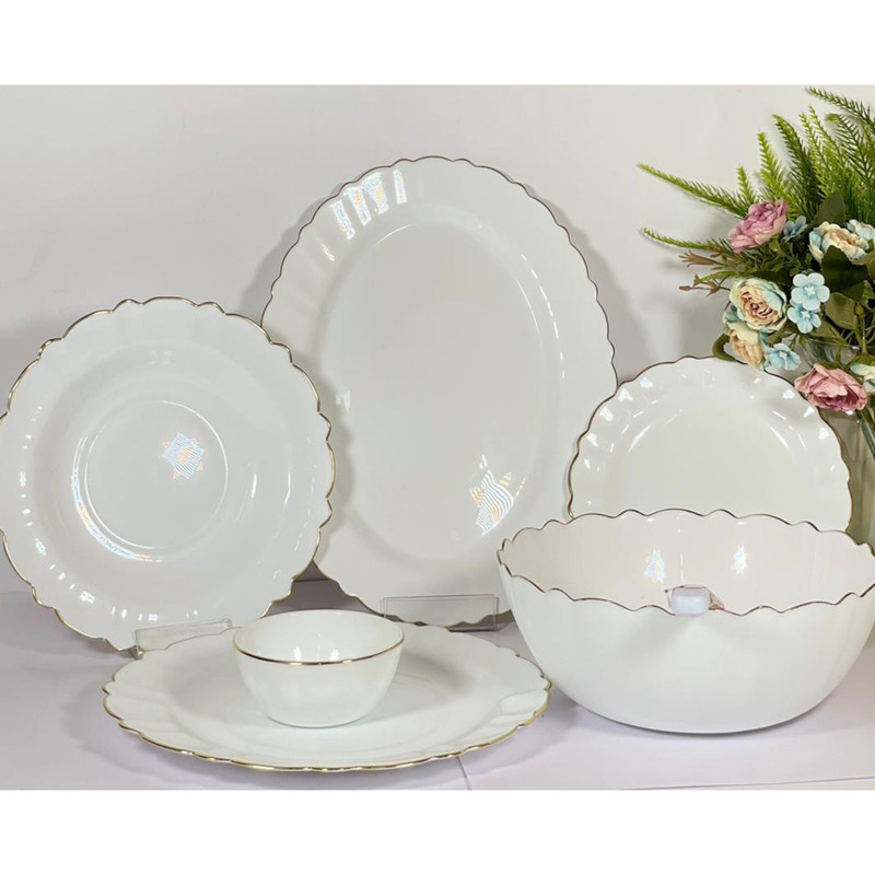 سرویس غذاخوری 26 پارچه 6 نفره مدل لب طلا