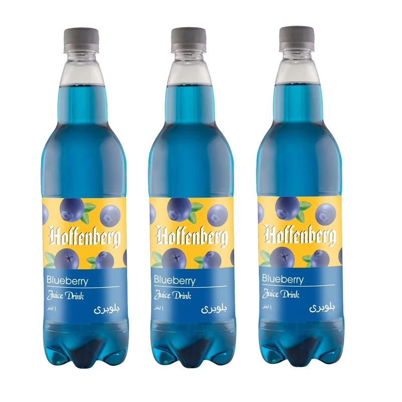 نوشیدنی گازدار هوفنبرگ با طعم بلوبری - 1 لیتر بسته 3 عددی