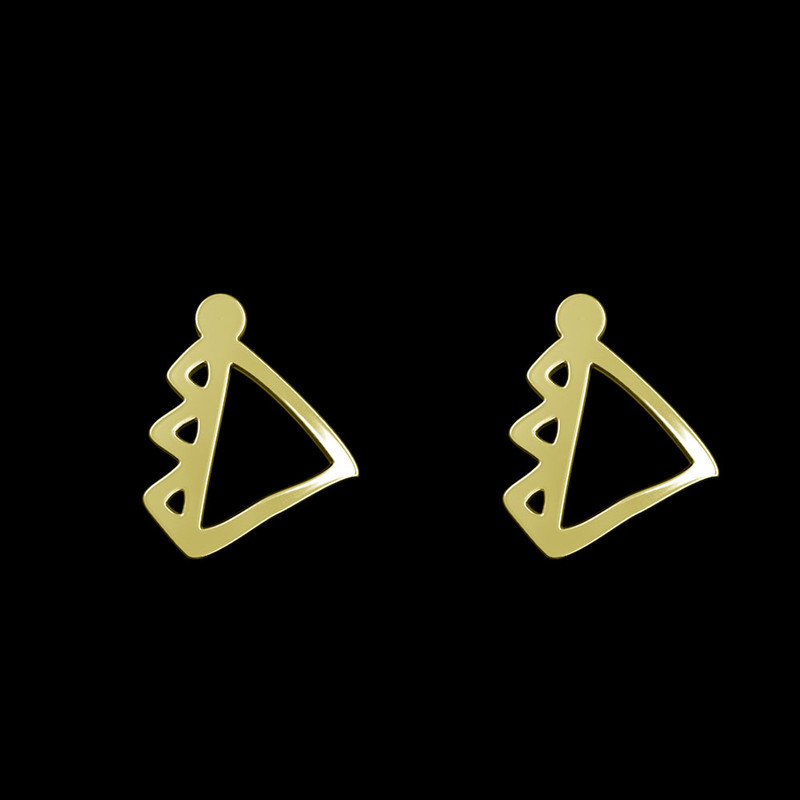 گوشواره طلا 18 عیار زنانه مدوپد مدل هندسی کد GA1-16137