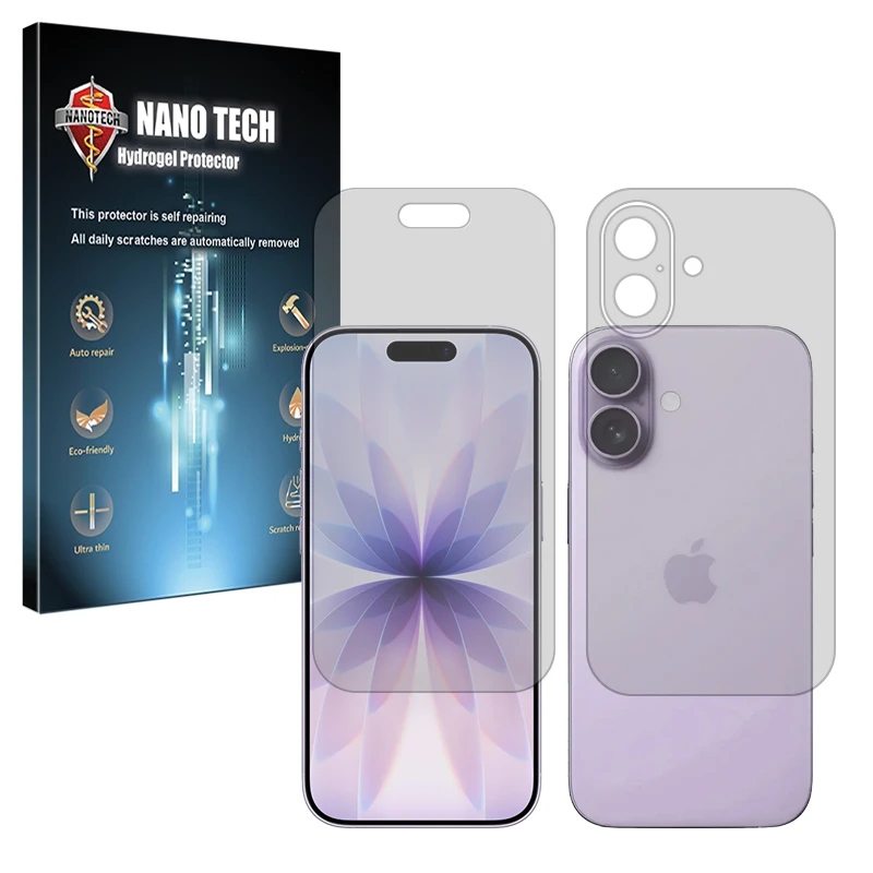 محافظ صفحه نمایش مات نانو تک مدل Tough مناسب برای گوشی موبایل اپل iPhone 17 به همراه محافظ پشت گوشی