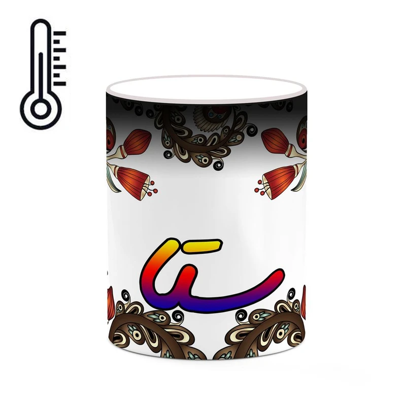 ماگ حرارتی کاکتی مدل اسم ستا طرح سنتی گل و بته کد mgh45571