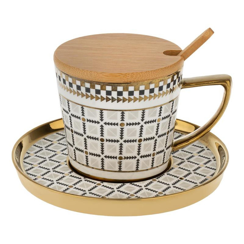 ست فنجان و نعلبکی مدل در دار به همراه قاشق