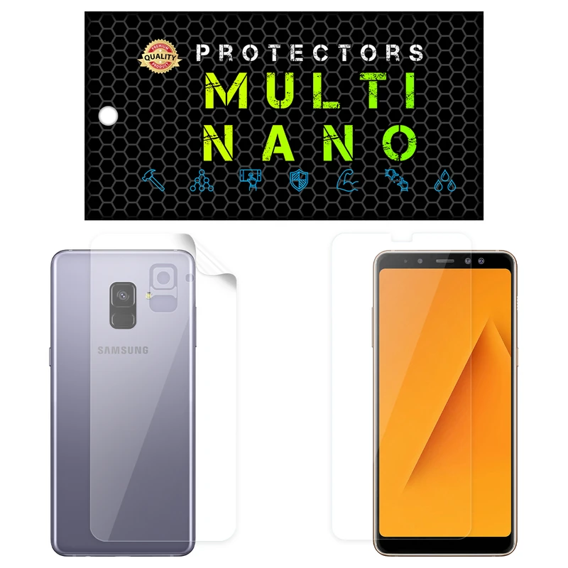  محافظ صفحه نمایش مولتی نانو مدل X-SFT مناسب برای گوشی موبایل سامسونگ Galaxy A8 Plus 2018 به همراه محافظ پشت