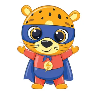 استیکر چوبی کودک جیک جیک مدل پلنگ سوپرمن کد T44