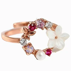 انگشتر زنانه مدل گل و پروانه کد ART29