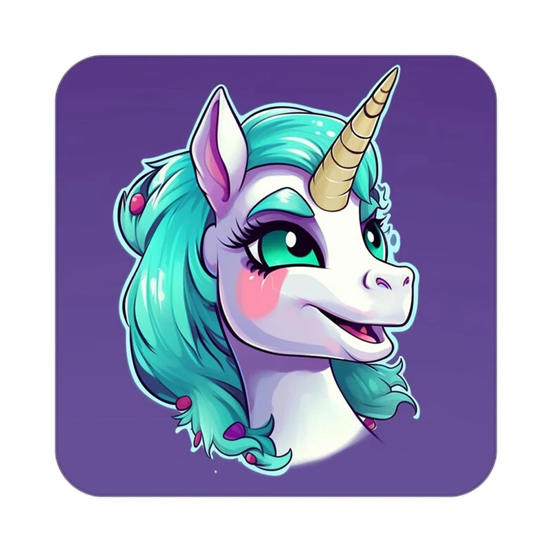 زیر لیوانی کاکتی طرح اسب تک شاخ و یونیکورن مدل mp29606