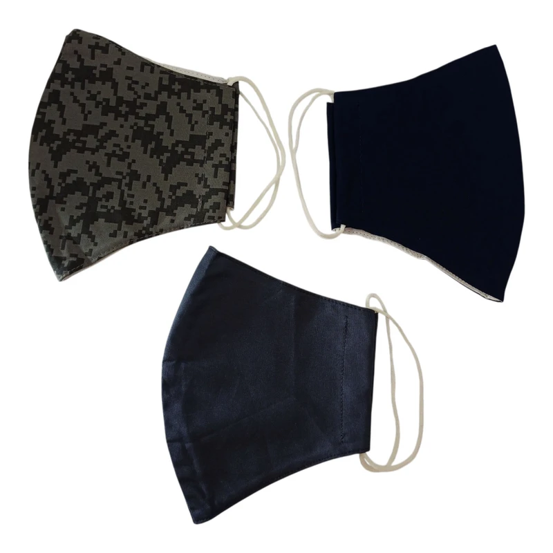 ماسک پارچه‌ای دو لایه مدل تمام نخ پنبه بسته 3 عددی