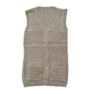 ژیله زنانه یقه هفت مدل  بافت آبشاری دکمه دار کد 3031