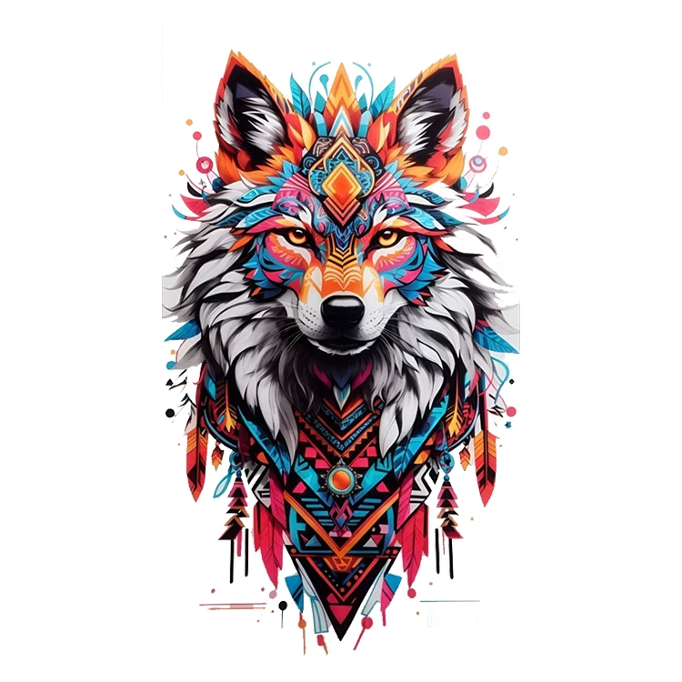 استیکر پارچه و لباس پاد آفرین مدل جذاب گرگ کد 54