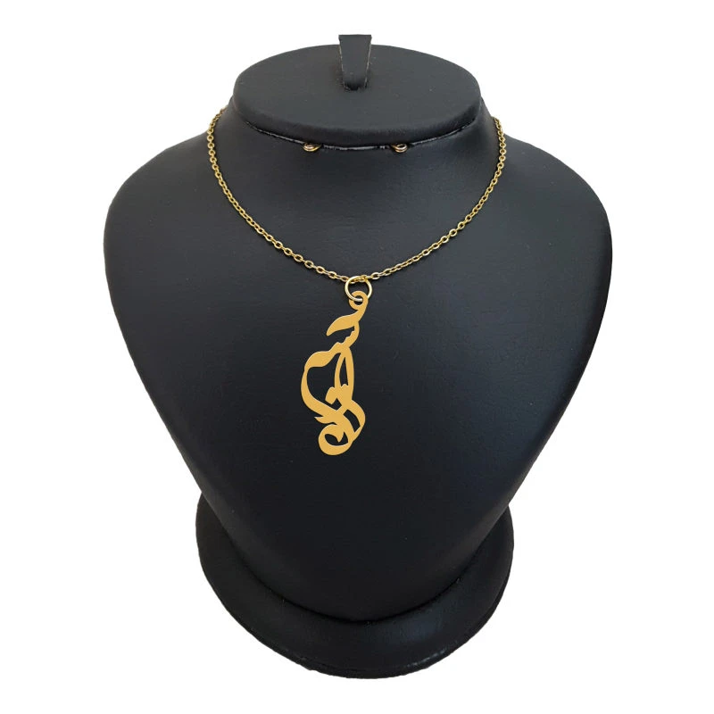 گردنبند طلا 18 عیار زنانه با زنجیر حلقه‌ای (فلامینگو) نیکان گلد مدل اسم آسیه 7878