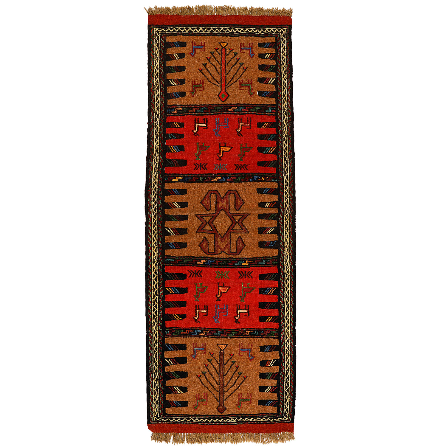 گلیم دستبافت کناره طول دو متر کد 140227