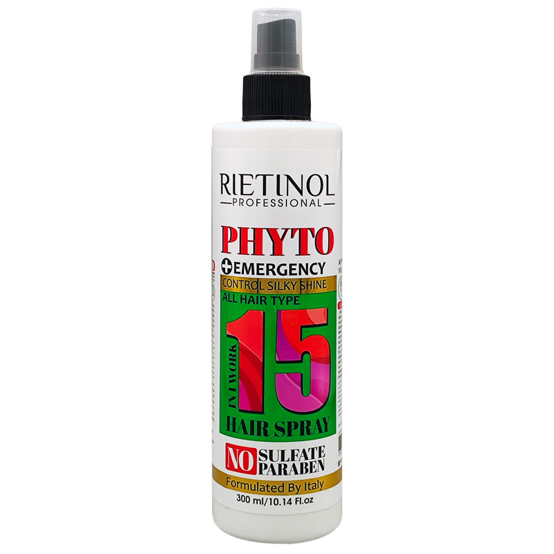اسپری ماسک مو تقویت کننده ریتینول مدل Hair Phyto 15x1 مناسب برای انواع مو حجم 300 میلی لیتر