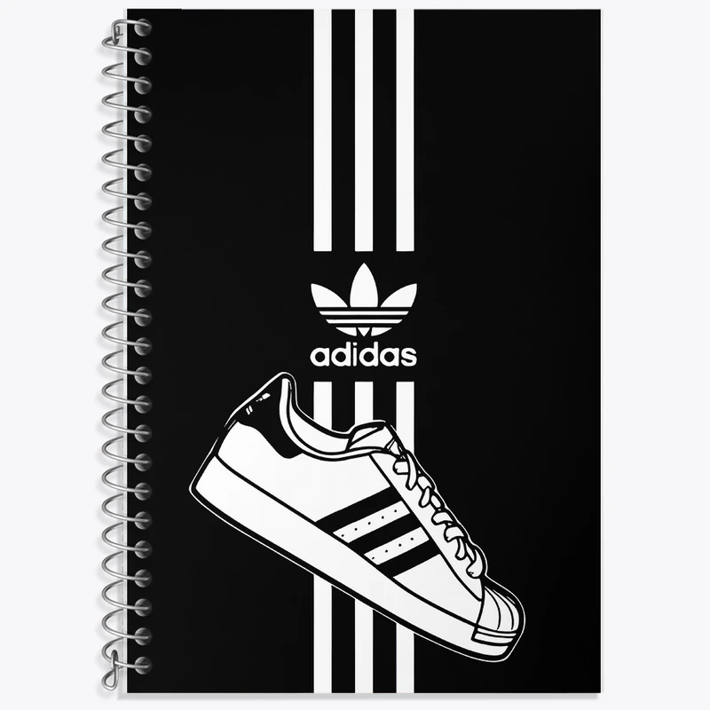 دفتر زبان 50 برگ خندالو مدل دو خط طرح آدیداس (Adidas) کد F6934