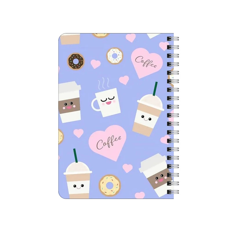 دفترچه یادداشت بامبیلیپ مدل چوبی طرح پترن قهوه و دونات کد 0617819