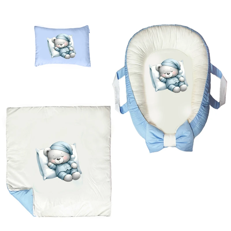 سرویس خواب 3 تکه نوزاد مدل تدی بیر در خواب کد DKBB123-set