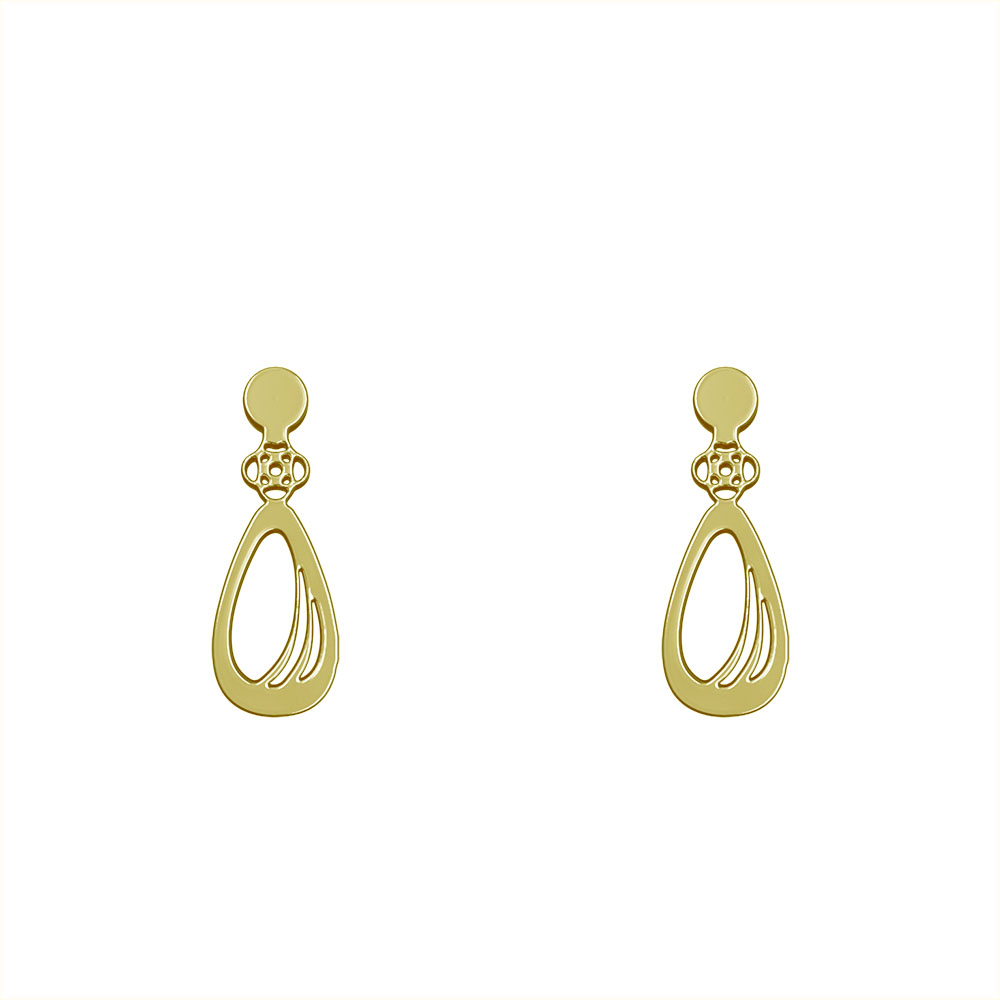 گوشواره طلا 18 عیار زنانه مدوپد مدل هندسی کد GA1-11755