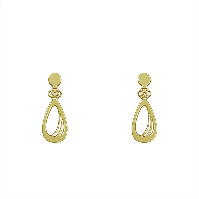 گوشواره طلا 18 عیار زنانه مدوپد مدل هندسی کد GA1-11755