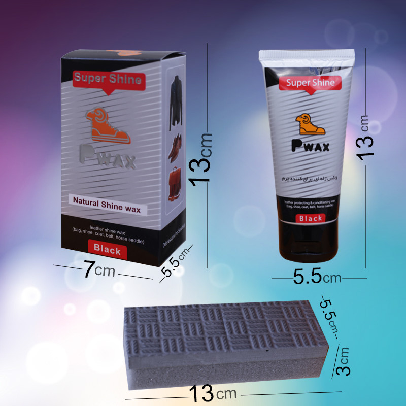 واکس بیرنگ براق کننده و محافظ چرم کفش پی واکس مدل pwax2km به همراه اسفنج مجموعه 4 عددی