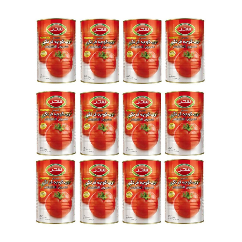 رب گوجه فرنگی سحر - 800 گرم بسته 12 عددی