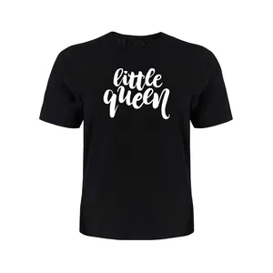 تی شرت آستین کوتاه دخترانه مدل QUEEN کد P026 رنگ مشکی