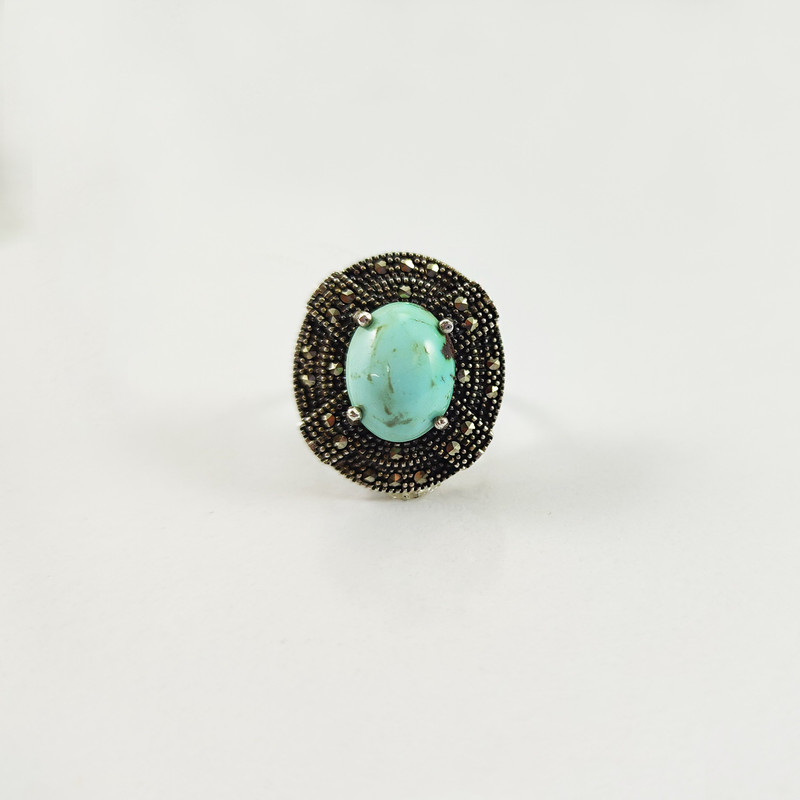 انگشتر نقره زنانه مدل فیروزه نیشابور کد NG5033