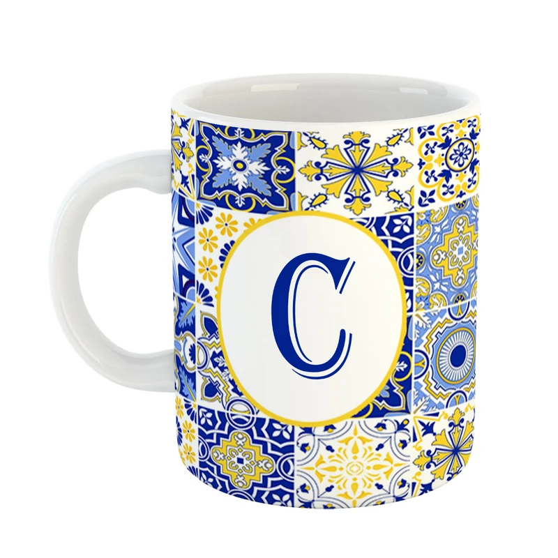 ماگ پادآفرین مدل فانتزی طرح حرف C کد 32