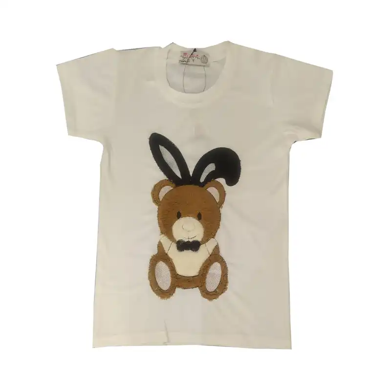 تی شرت آستین کوتاه بچگانه طرح خرس مدل 7210-2