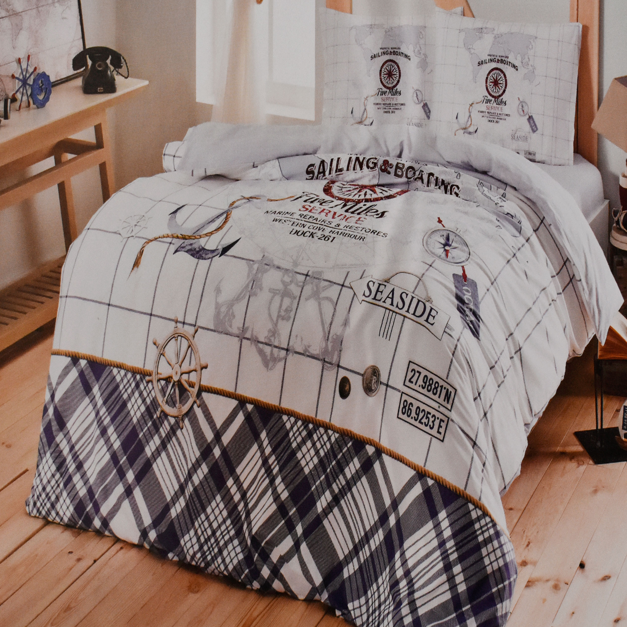 سرویس روتختی تاچ طرح رنفورس مدل Sea Side یک نفره 3 تکه