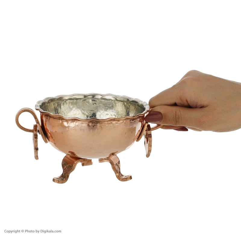 عکس شماره 5 : آجیل خوری مسی زنجان موسوی مدل سه پایه کد 010