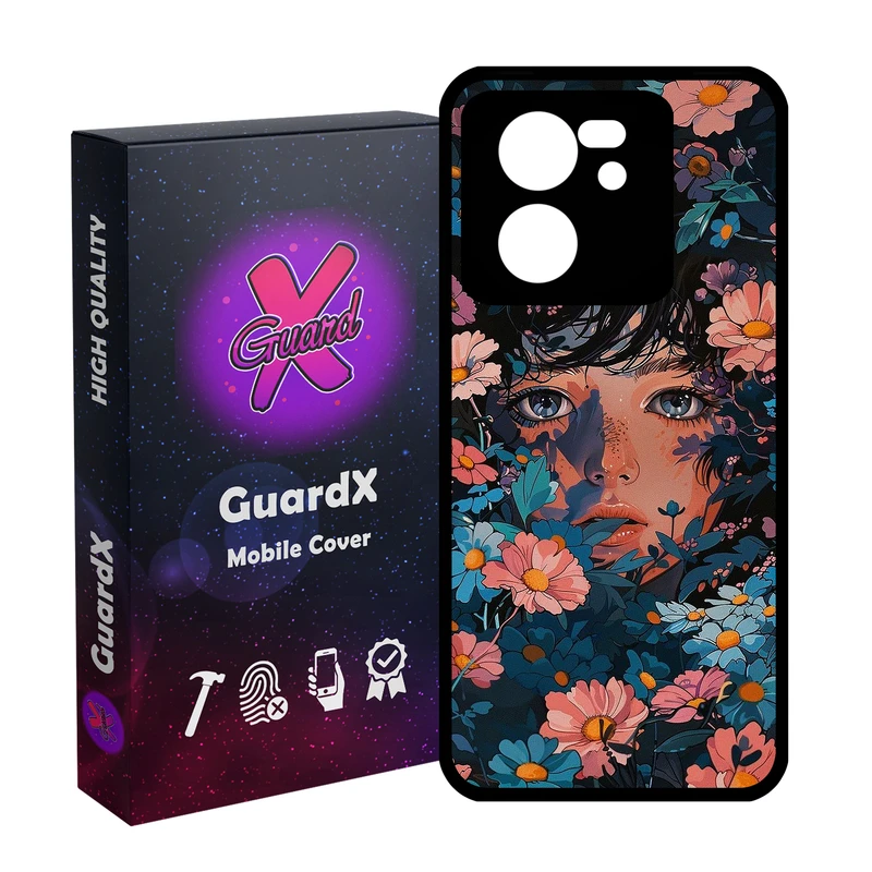 کاور گارد ایکس طرح دختر گل مدل Glass10786 مناسب برای گوشی موبایل شیائومی 13T/13T Pro/Redmi K60 Ultra