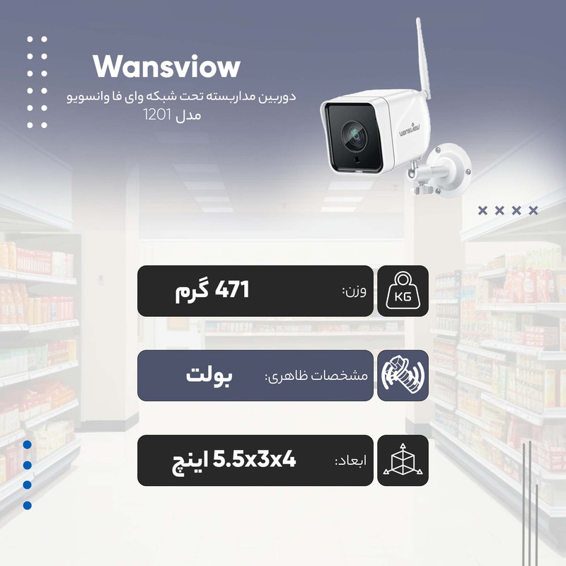 دوربین مداربسته تحت شبکه وای فا وانسویو مدل 1201