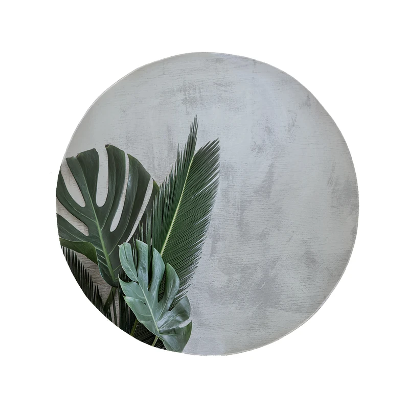  پادری مدل دایره طرح برگ کد 8360 سایز 90 × 90 سانتی متر