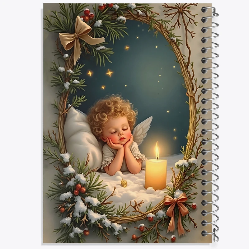 دفتر ژورنال نویسی 50 برگ خندالو مدل نقطه ای طرح فرشته ی کیوت کد F8262