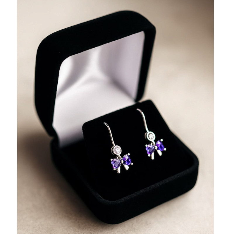 گوشواره آویز نقره زنانه مدل پاپیونی پینکارو کد 0164 گوشواره آویز نقره زنانه مدل پاپیونی پینکارو کد 0164