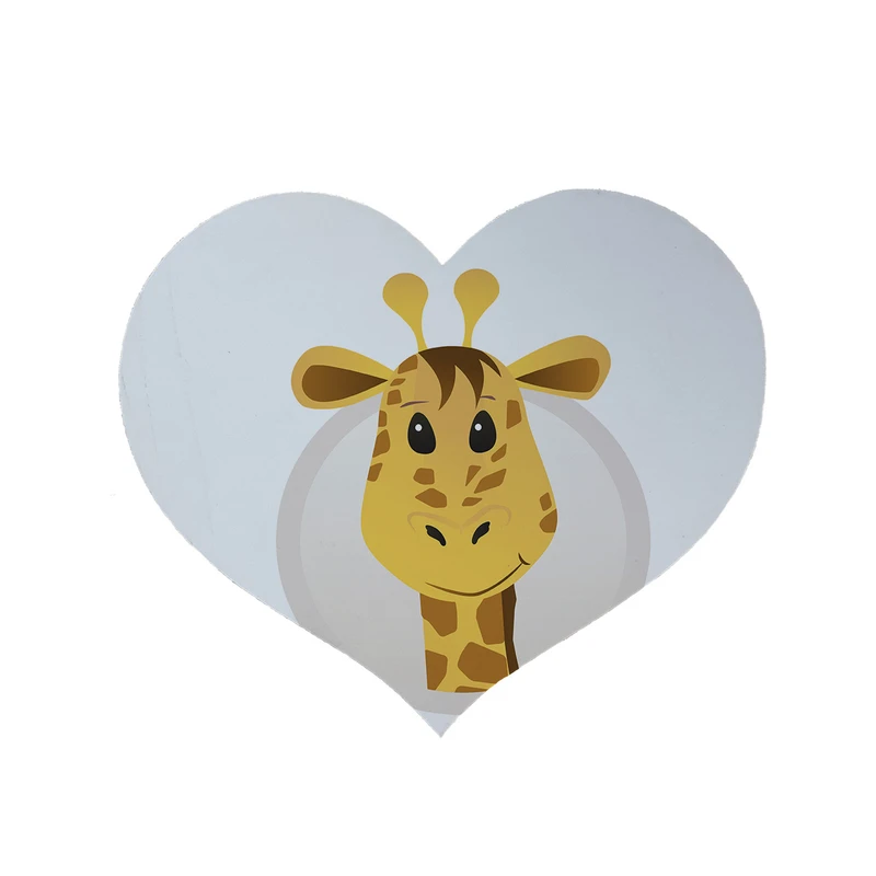 پادری مدل قلب طرح زرافه کد 8443 سایز 90 × 90 سانتی متر